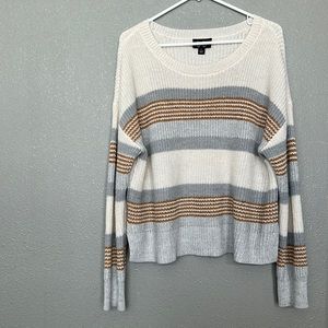 Gold, Gray, Beige Knit Sweater Size Large